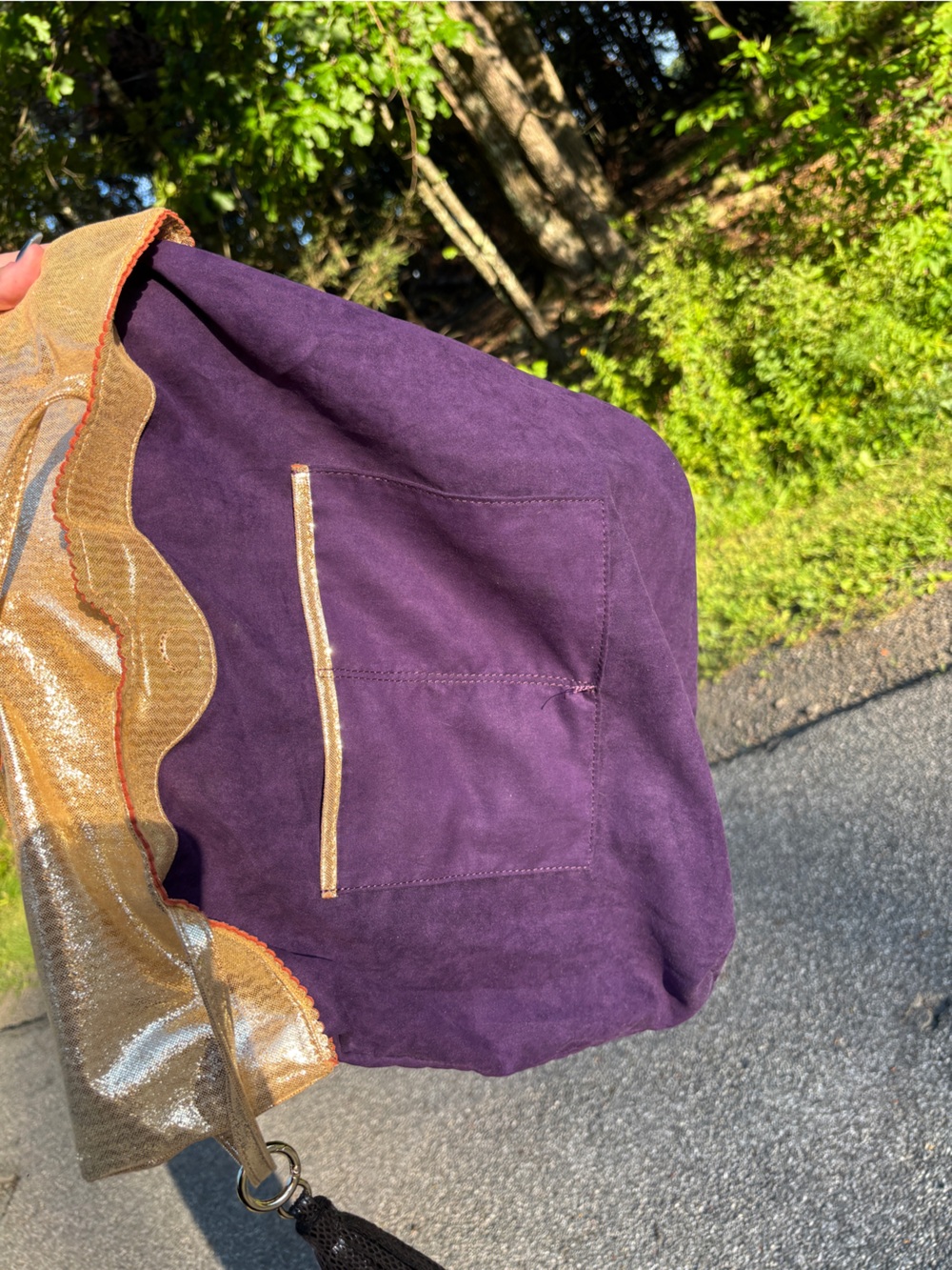 Sharif Gold Egyptian Motif Tote Bag with Tassel - Picture 11 of 17